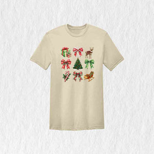 Christmas Coquette Bow Shirt, Christmas Tree Shirt, Candy Cane Shirt, Cute Christmas Shirt, Christmas Gift, Santa Shirt, Xmas Shirt