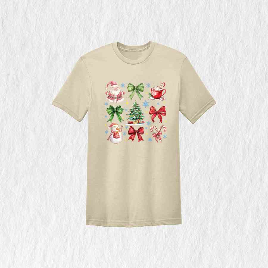 Christmas Coquette Bow Shirt, Christmas Tree Shirt, Christmas Shirt, Gingerbread Cookies Christmas Shirt, Christmas Gift Shirt, Bow Shirt