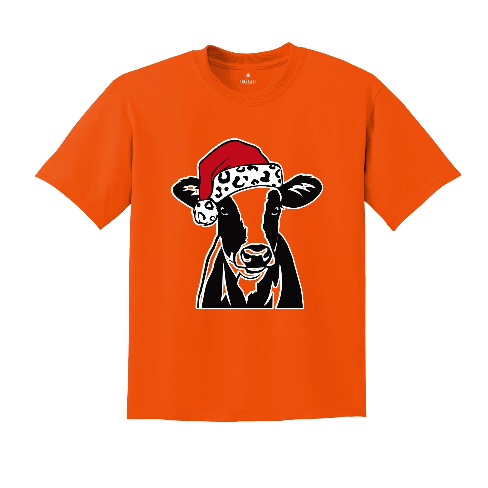 Christmas Cow Shirt, Funny Christmas Shirt, Animal Christmas Shirt, Santa T-Shirt, Holiday Apparel, Cow Xmas Shirt