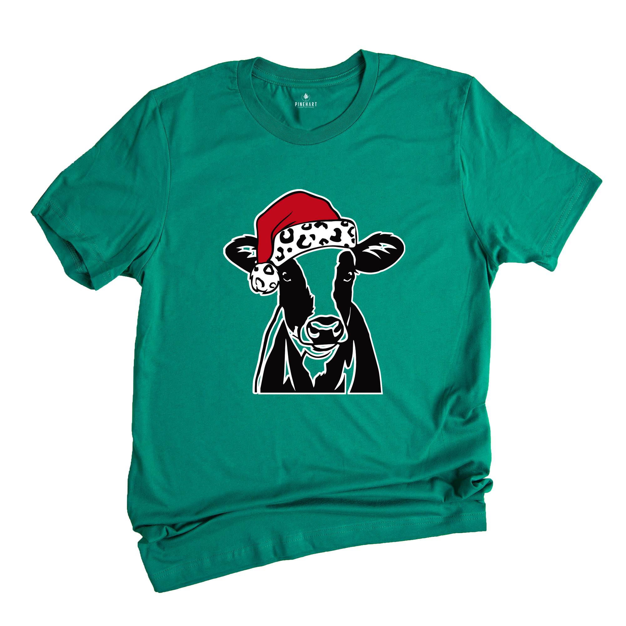 Christmas Cow Shirt, Funny Christmas Shirt, Animal Christmas Shirt, Santa T-Shirt, Holiday Apparel, Cow Xmas Shirt