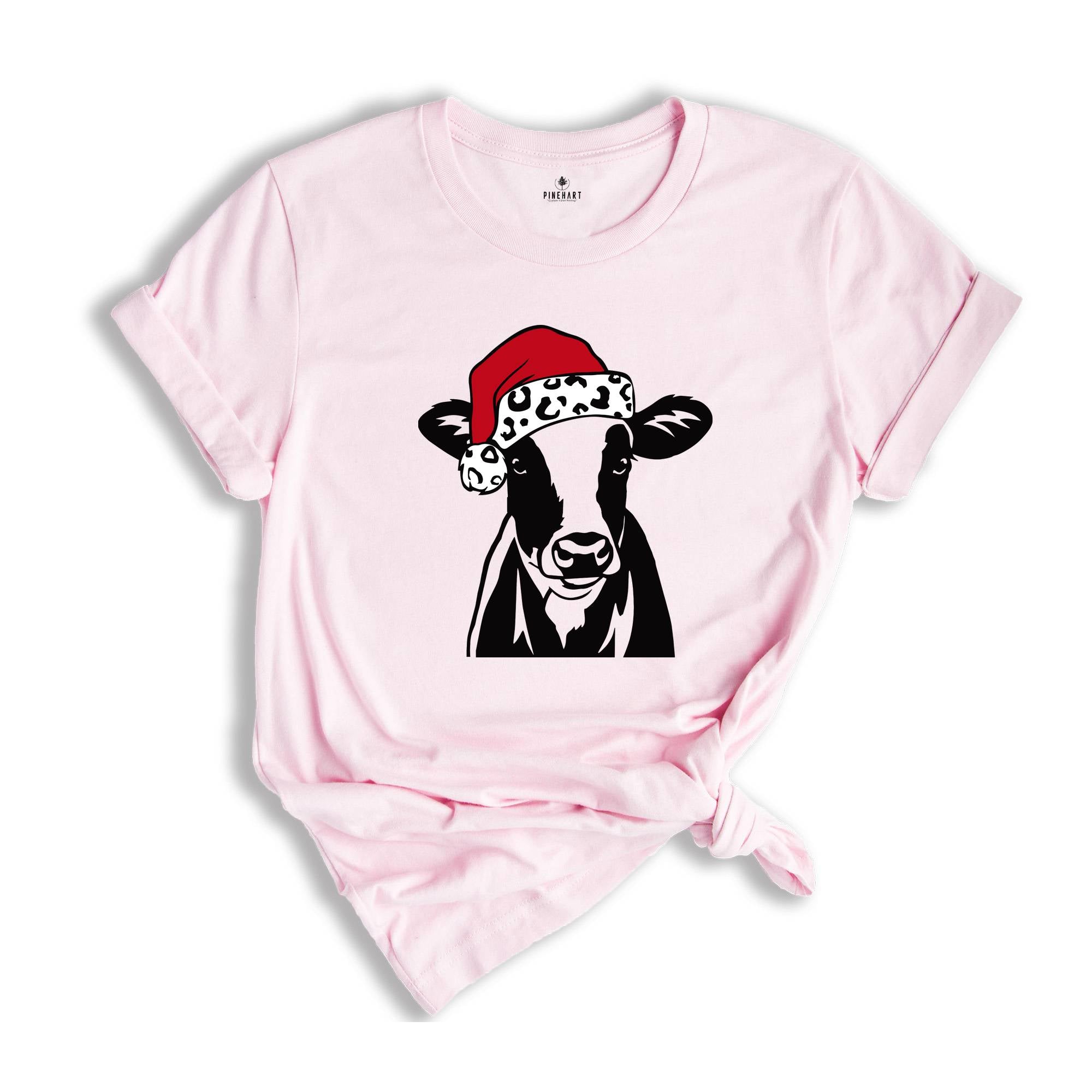 Christmas Cow Shirt, Funny Christmas Shirt, Animal Christmas Shirt, Santa T-Shirt, Holiday Apparel, Cow Xmas Shirt