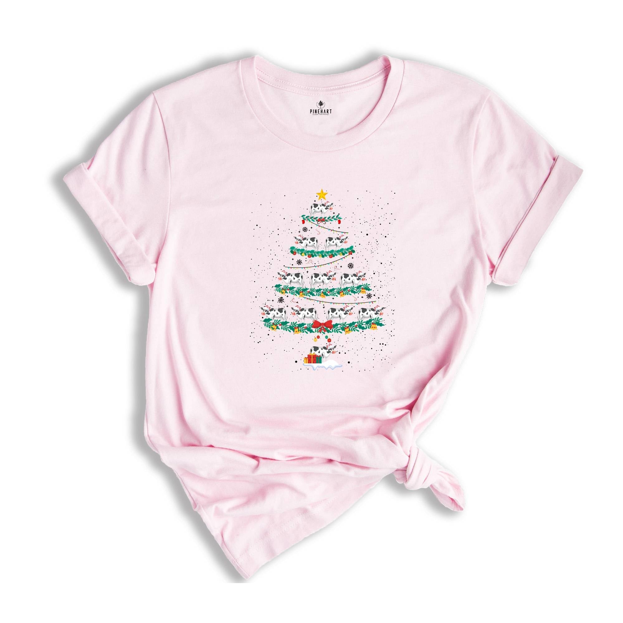 Christmas Cow Tree Shirt, Animal Christmas T-Shirt, Funny Christmas Shirt, Holiday Tee, Cow Xmas Shirt, Christmas Costume