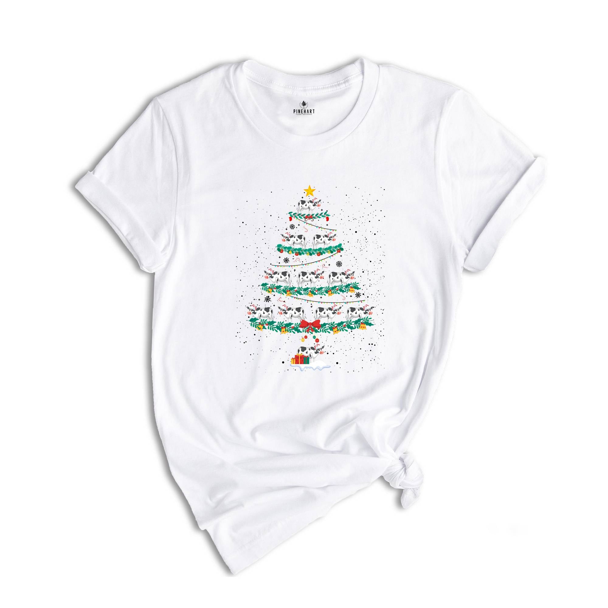 Christmas Cow Tree Shirt, Animal Christmas T-Shirt, Funny Christmas Shirt, Holiday Tee, Cow Xmas Shirt, Christmas Costume