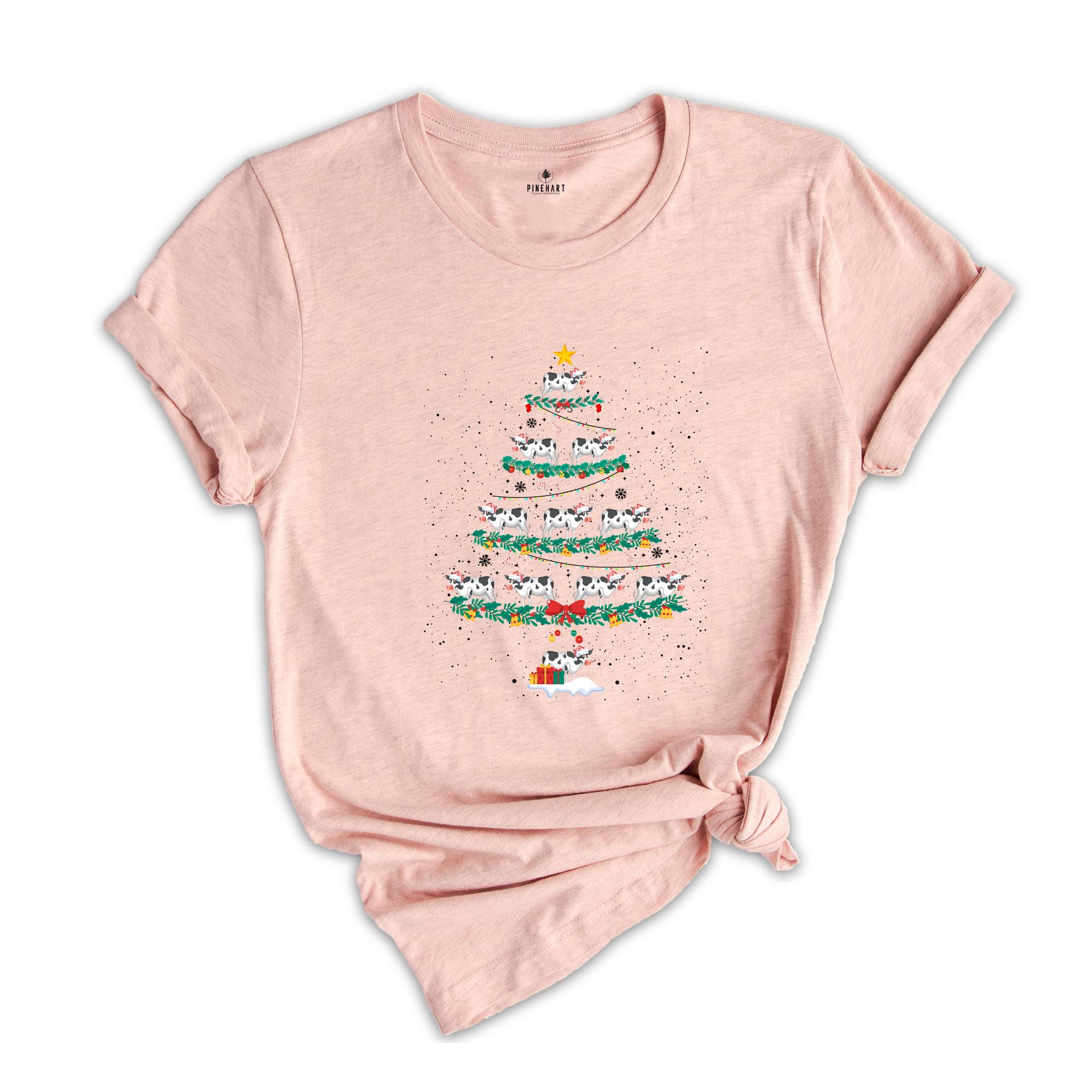 Christmas Cow Tree Shirt, Animal Christmas T-Shirt, Funny Christmas Shirt, Holiday Tee, Cow Xmas Shirt, Christmas Costume