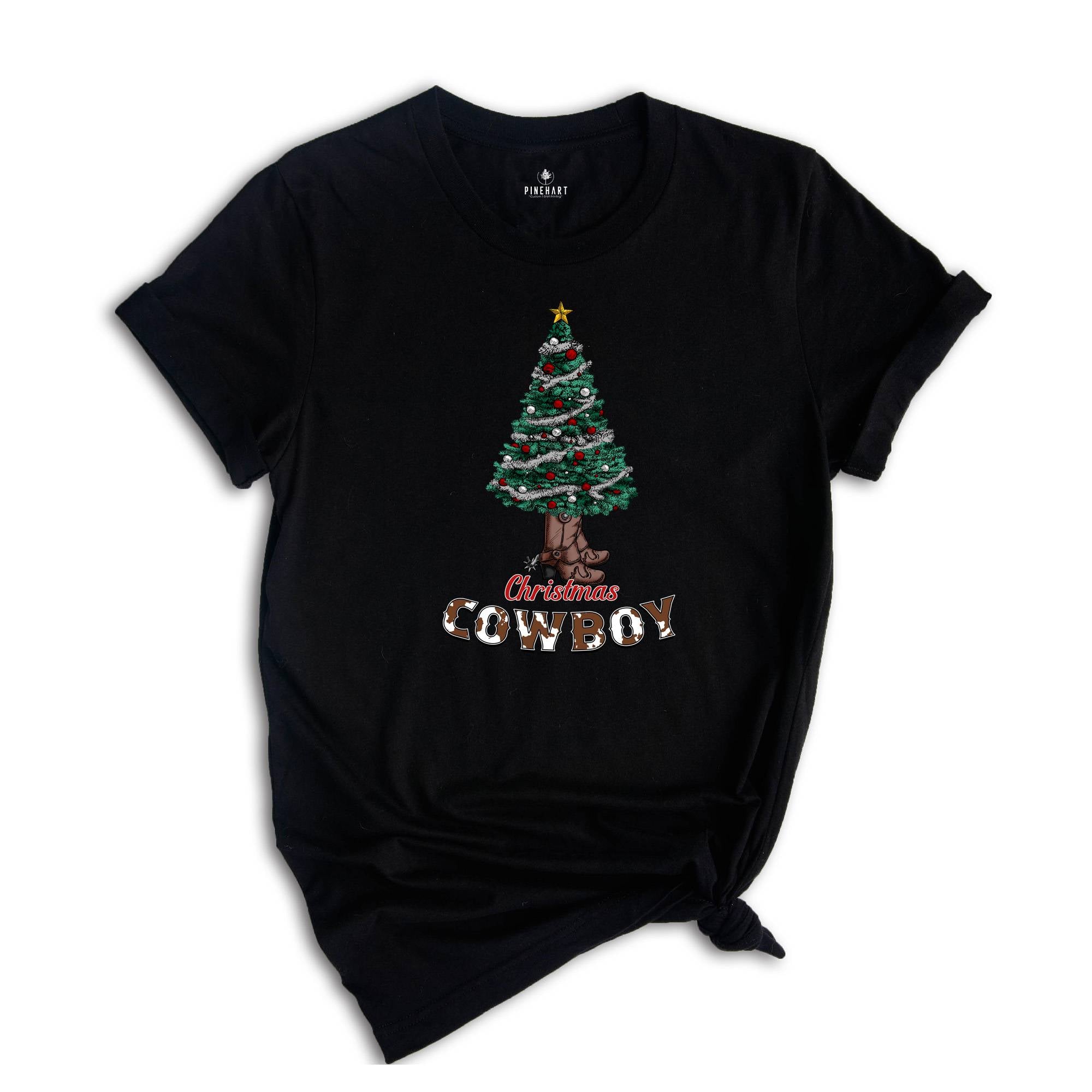 Christmas Cowboy Shirt, Western Christmas Shirt, Christmas Sweatshirt, Country Xmas Shirt, Christmas Tree Tee, Christmas Gift