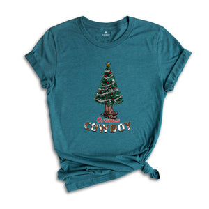 Christmas Cowboy Shirt, Western Christmas Shirt, Christmas Sweatshirt, Country Xmas Shirt, Christmas Tree Tee, Christmas Gift
