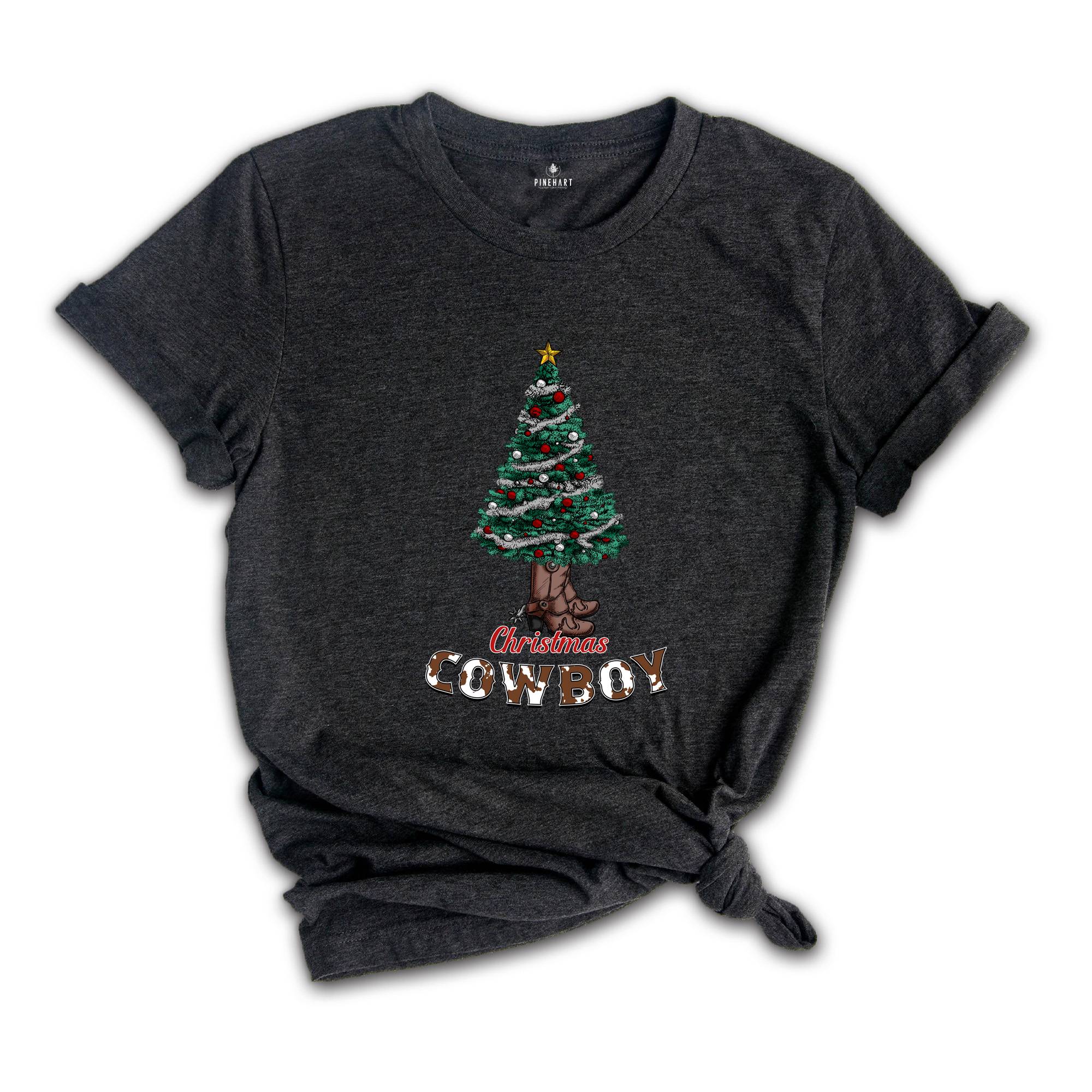 Christmas Cowboy Shirt, Western Christmas Shirt, Christmas Sweatshirt, Country Xmas Shirt, Christmas Tree Tee, Christmas Gift