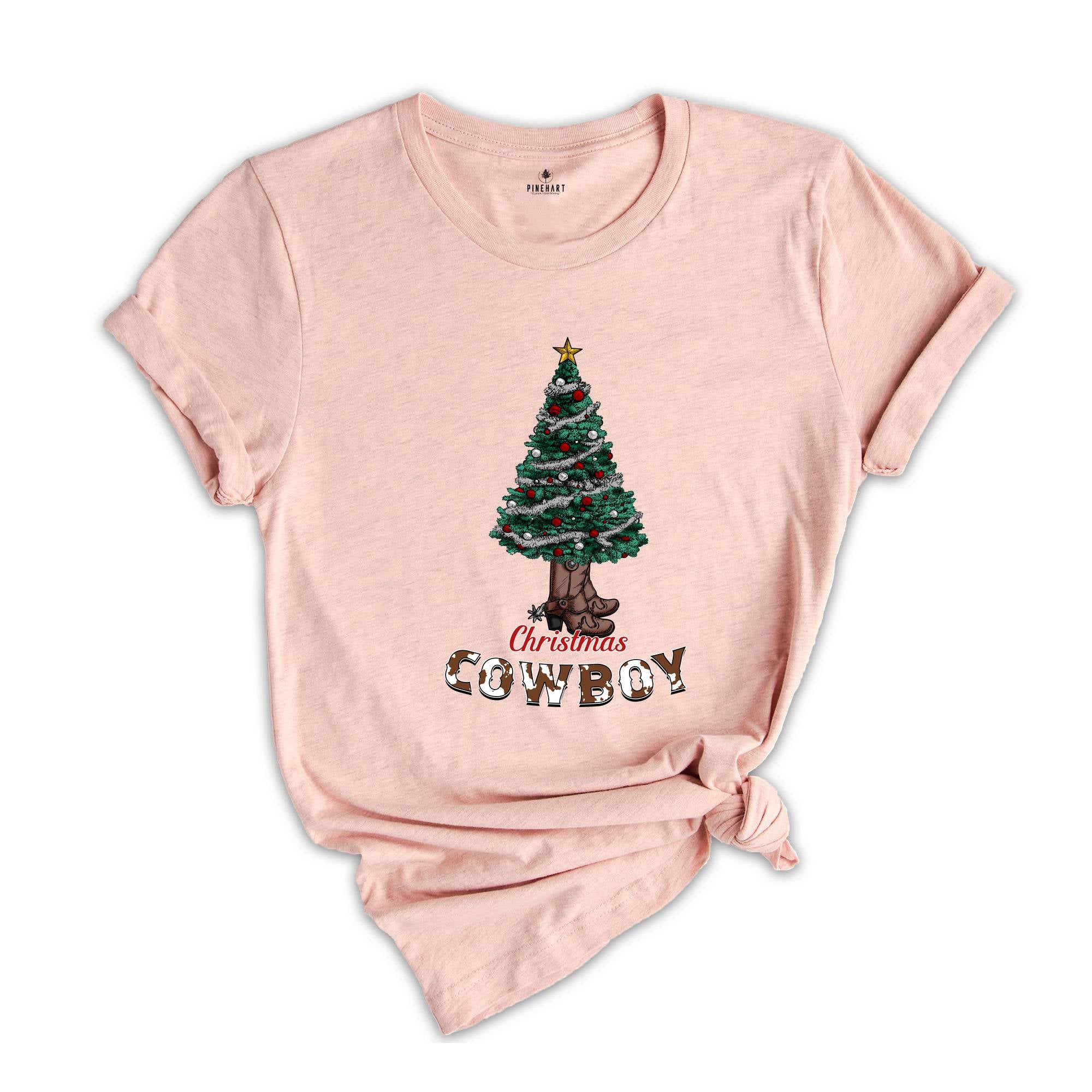 Christmas Cowboy Shirt, Western Christmas Shirt, Christmas Sweatshirt, Country Xmas Shirt, Christmas Tree Tee, Christmas Gift