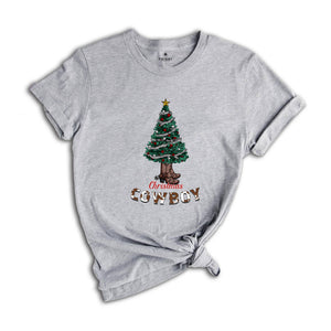 Christmas Cowboy Shirt, Western Christmas Shirt, Christmas Sweatshirt, Country Xmas Shirt, Christmas Tree Tee, Christmas Gift