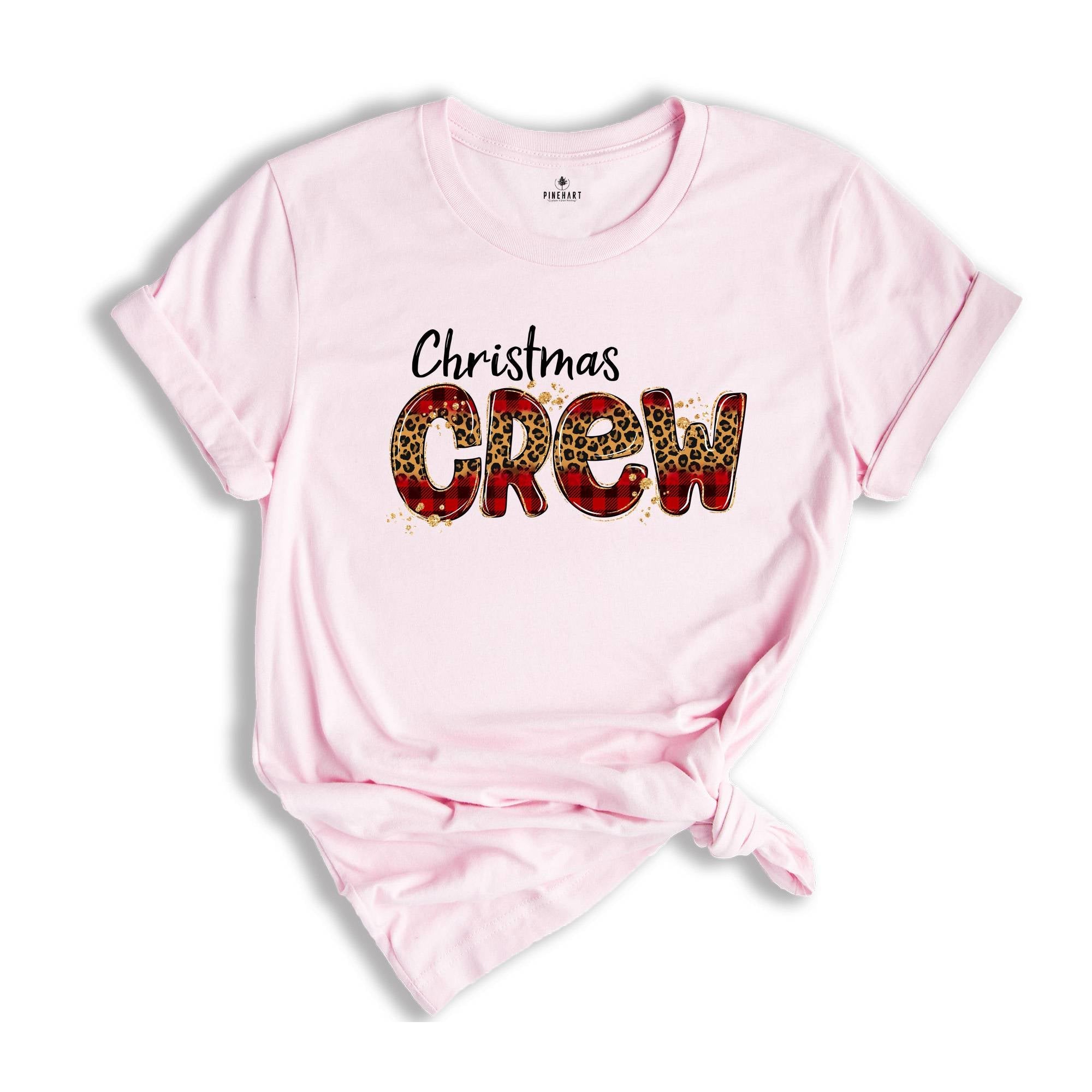 Christmas Crew T-Shirt, Leopard Christmas Shirt, Family Christmas Tee, Christmas Gifts, Holiday Shirt, Christmas Costume
