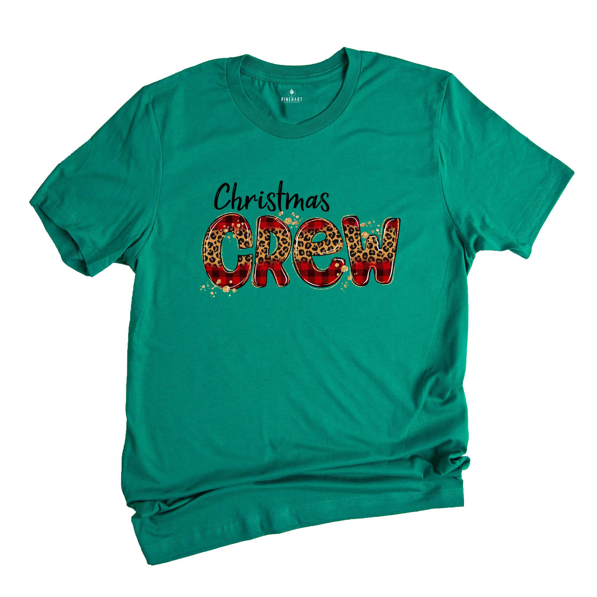 Christmas Crew T-Shirt, Leopard Christmas Shirt, Family Christmas Tee, Christmas Gifts, Holiday Shirt, Christmas Costume