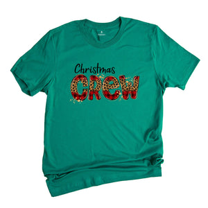 Christmas Crew T-Shirt, Leopard Christmas Shirt, Family Christmas Tee, Christmas Gifts, Holiday Shirt, Christmas Costume