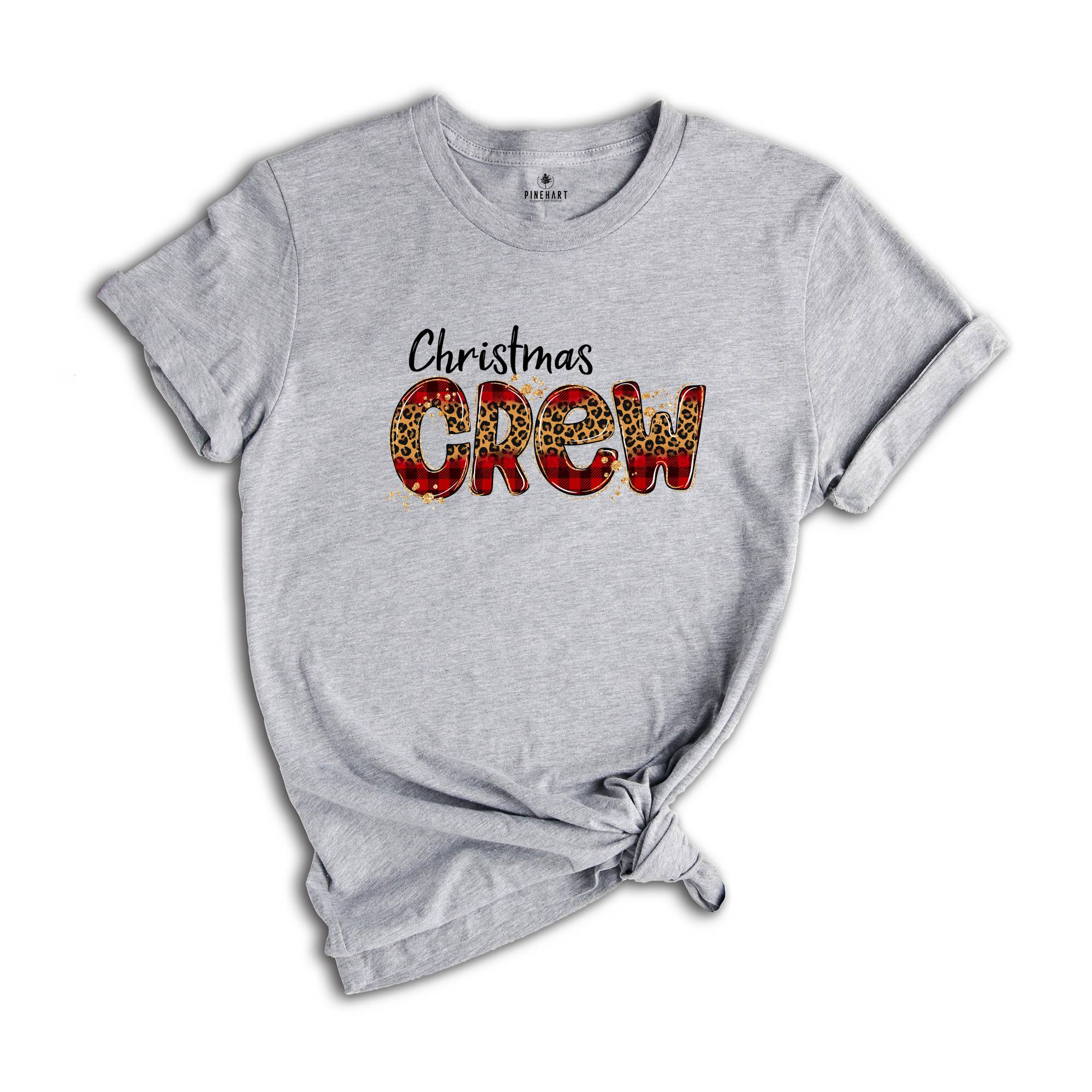Christmas Crew T-Shirt, Leopard Christmas Shirt, Family Christmas Tee, Christmas Gifts, Holiday Shirt, Christmas Costume