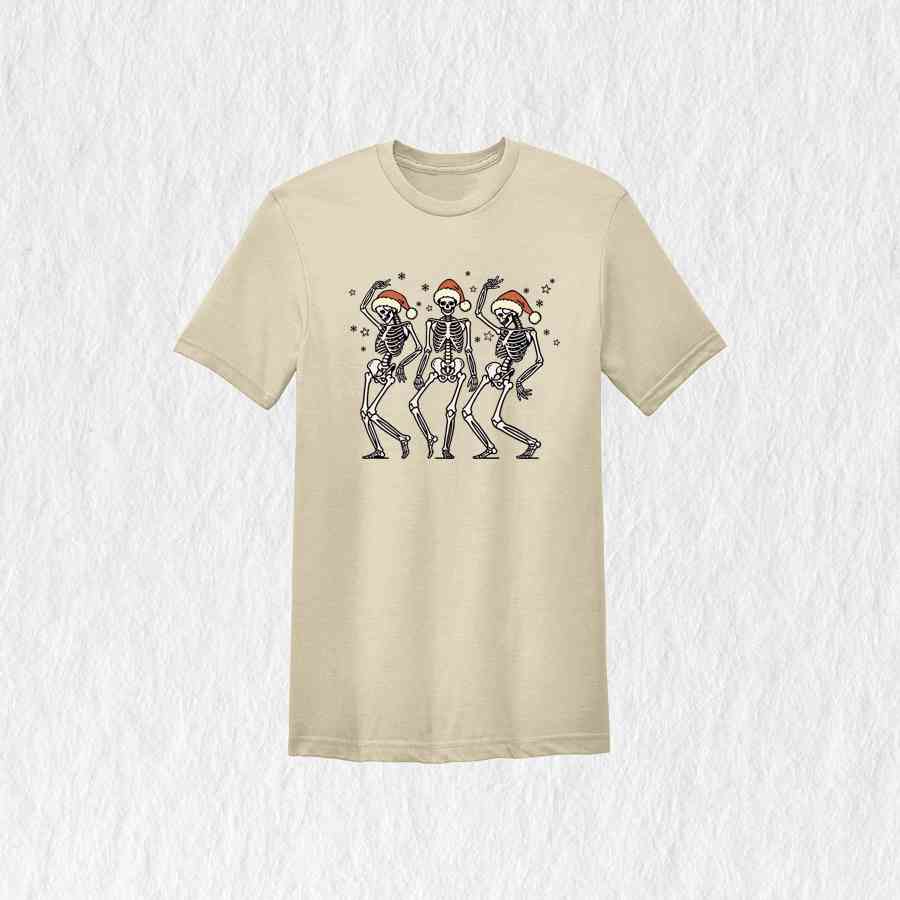 Christmas Dancing Skeletons T-Shirt, Christmas Lights Shirt, Christmas Tee, Holiday Gifts, New Year Shirt