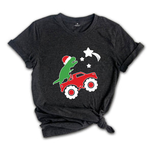 Christmas Dinosaur and Truck Shirt, Dinosaur T-Shirt, Christmas Dino Shirt, Gift For Christmas, Dino Lover Shirt, Christmas Pajamas