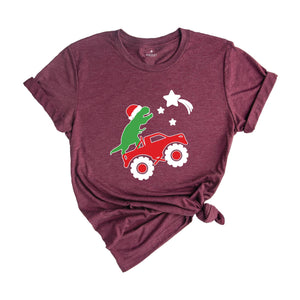 Christmas Dinosaur and Truck Shirt, Dinosaur T-Shirt, Christmas Dino Shirt, Gift For Christmas, Dino Lover Shirt, Christmas Pajamas