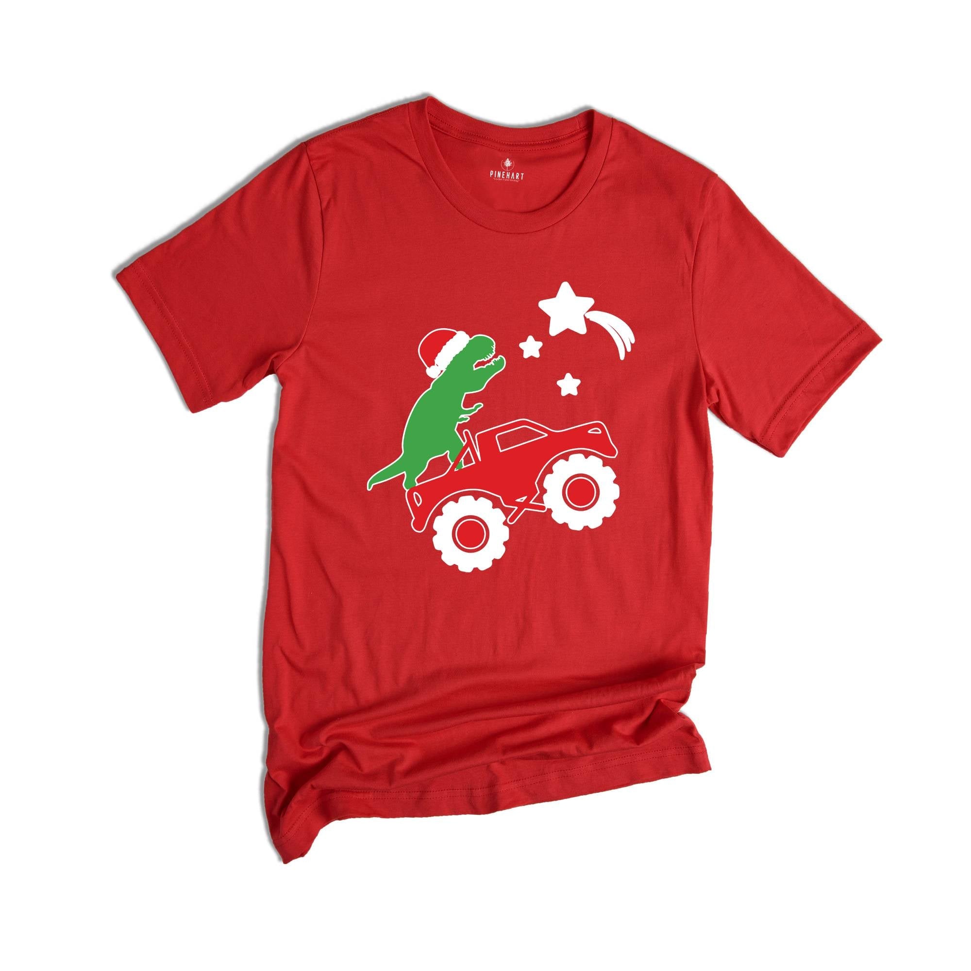 Christmas Dinosaur and Truck Shirt, Dinosaur T-Shirt, Christmas Dino Shirt, Gift For Christmas, Dino Lover Shirt, Christmas Pajamas
