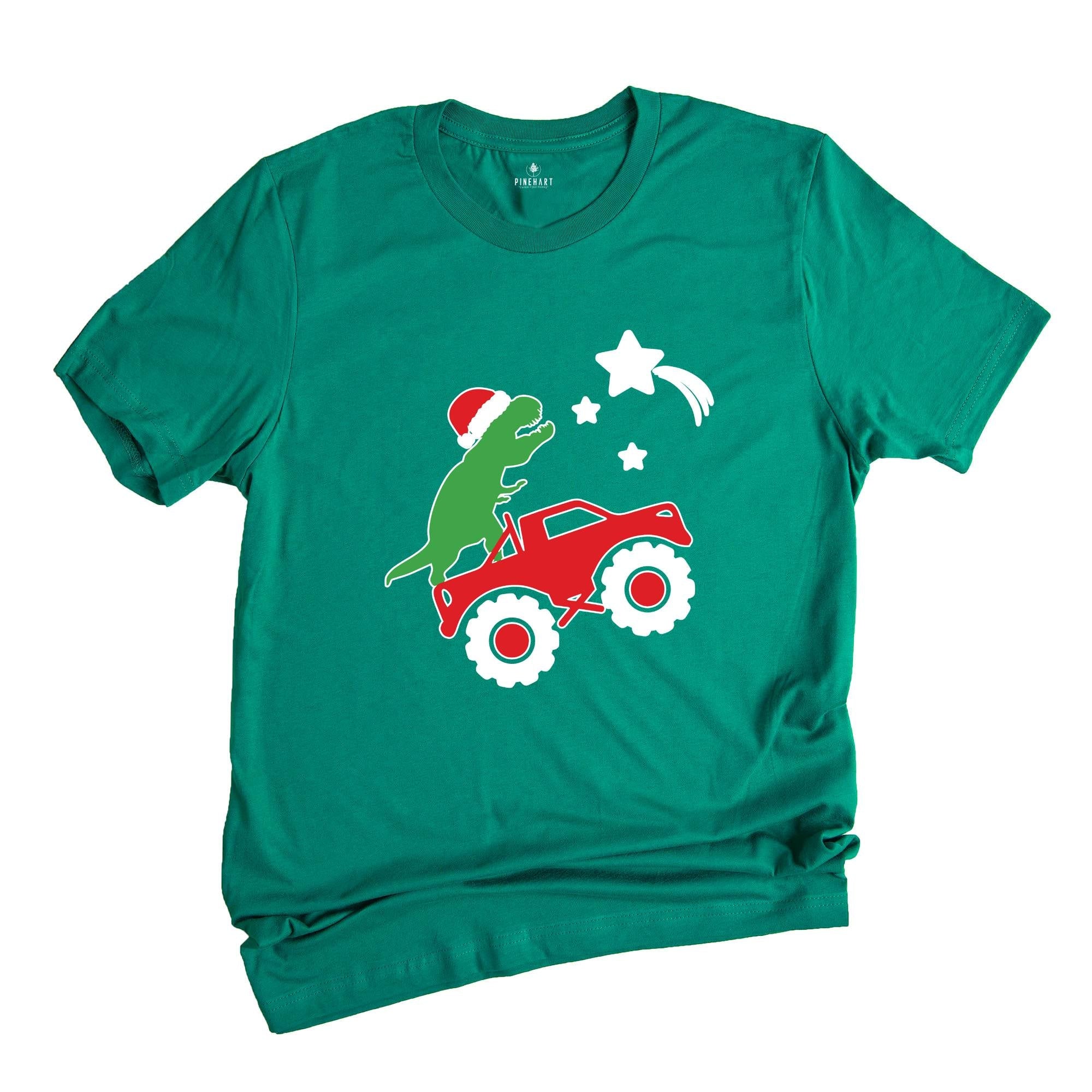 Christmas Dinosaur and Truck Shirt, Dinosaur T-Shirt, Christmas Dino Shirt, Gift For Christmas, Dino Lover Shirt, Christmas Pajamas