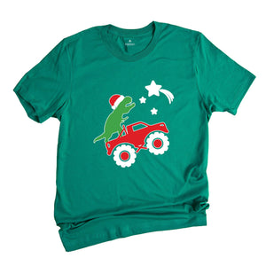 Christmas Dinosaur and Truck Shirt, Dinosaur T-Shirt, Christmas Dino Shirt, Gift For Christmas, Dino Lover Shirt, Christmas Pajamas