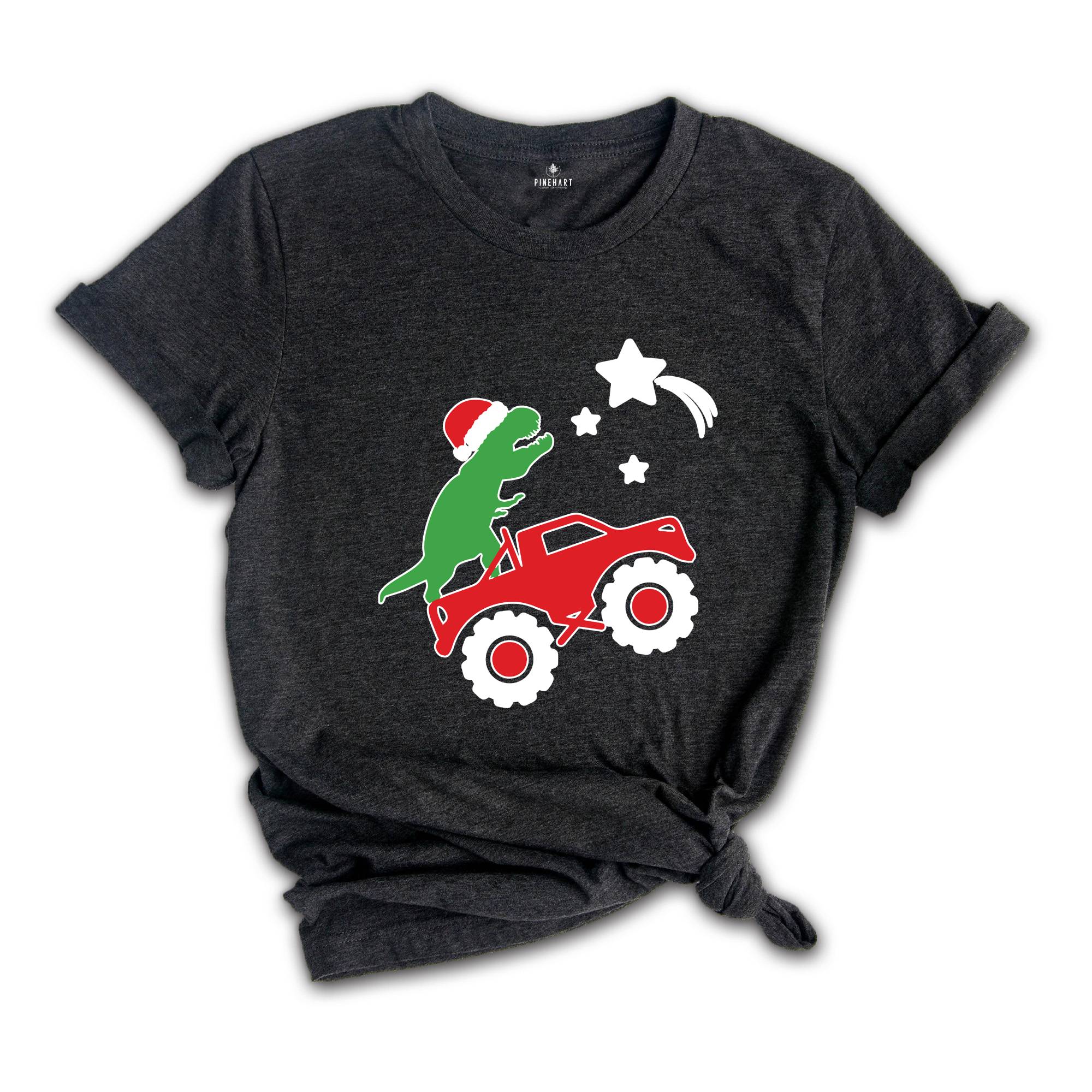 Christmas Dinosaur and Truck Shirt, Dinosaur T-Shirt, Christmas Dino Shirt, Gift For Christmas, Dino Lover Shirt, Christmas Pajamas