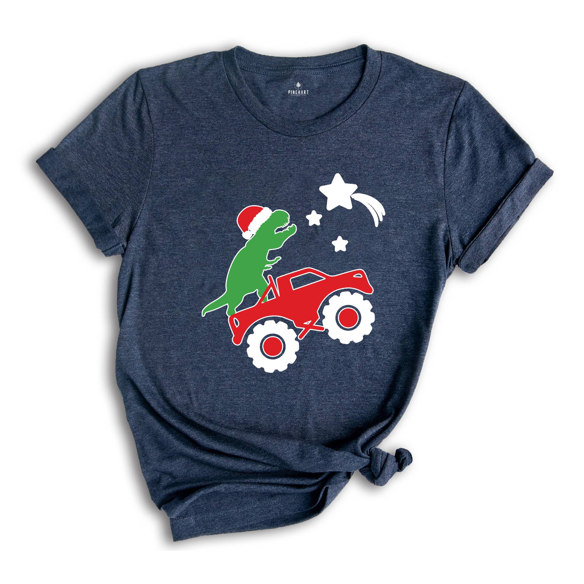 Christmas Dinosaur and Truck Shirt, Dinosaur T-Shirt, Christmas Dino Shirt, Gift For Christmas, Dino Lover Shirt, Christmas Pajamas