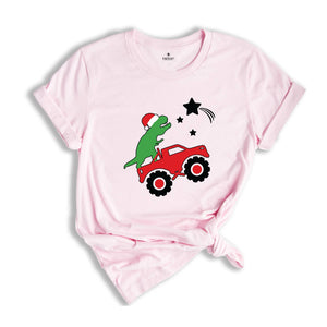 Christmas Dinosaur and Truck Shirt, Dinosaur T-Shirt, Christmas Dino Shirt, Gift For Christmas, Dino Lover Shirt, Christmas Pajamas