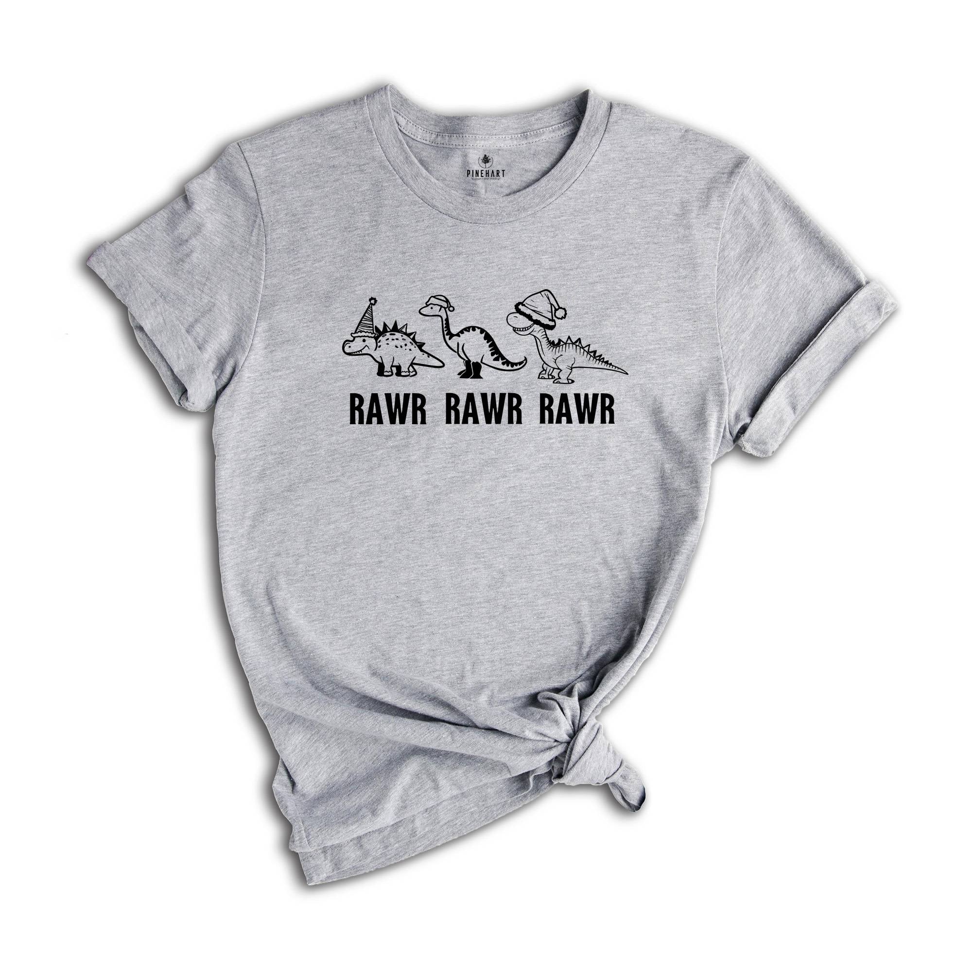 Christmas Dinosaur Rawr Rawr Rawr Shirt, Christmas Kids T-Shirt, Christmas Boy Tee, Holiday Shirt, Cute Dinosaur Gift