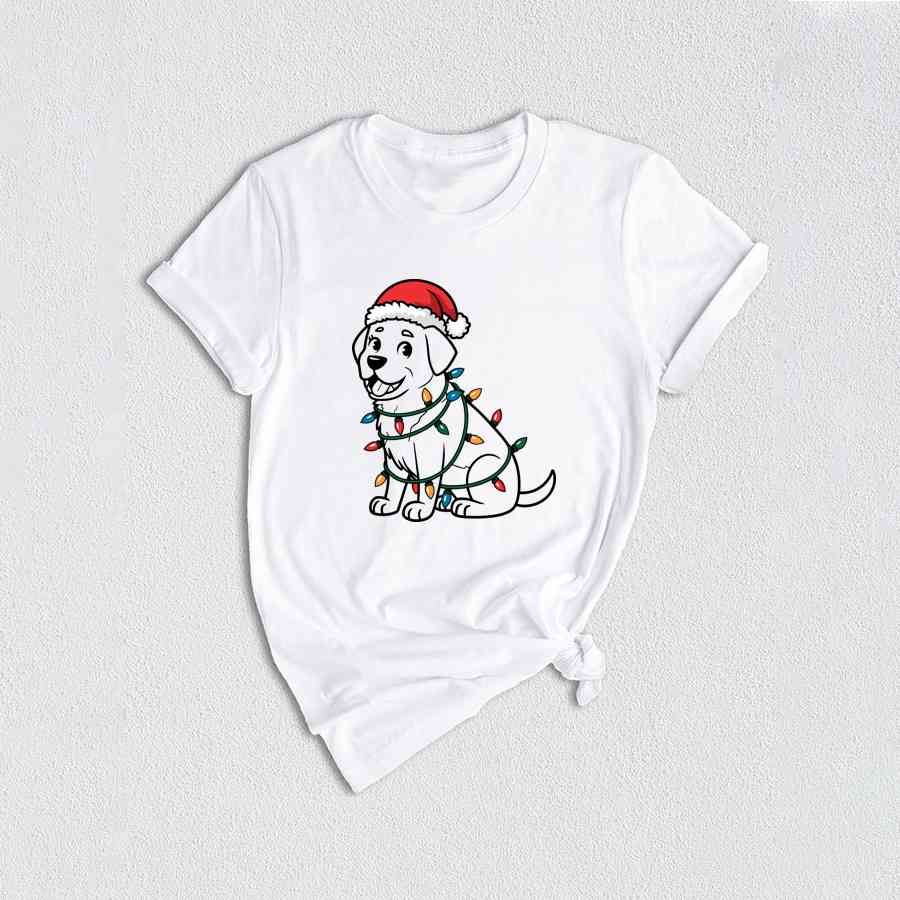 Christmas Dog Shirt, Festive Dog Shirt, Santa Lab Dog Shirt, Labrador Lover Gift, Labrador Retriever Shirt, Dogs Lover Shirt, Cute Dog Shirt