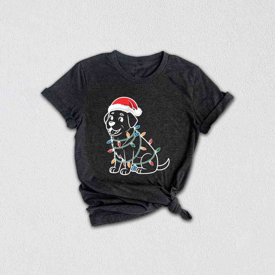 Christmas Dog Shirt, Festive Dog Shirt, Santa Lab Dog Shirt, Labrador Lover Gift, Labrador Retriever Shirt, Dogs Lover Shirt, Cute Dog Shirt