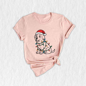 Christmas Dog Shirt, Festive Dog Shirt, Santa Lab Dog Shirt, Labrador Lover Gift, Labrador Retriever Shirt, Dogs Lover Shirt, Cute Dog Shirt