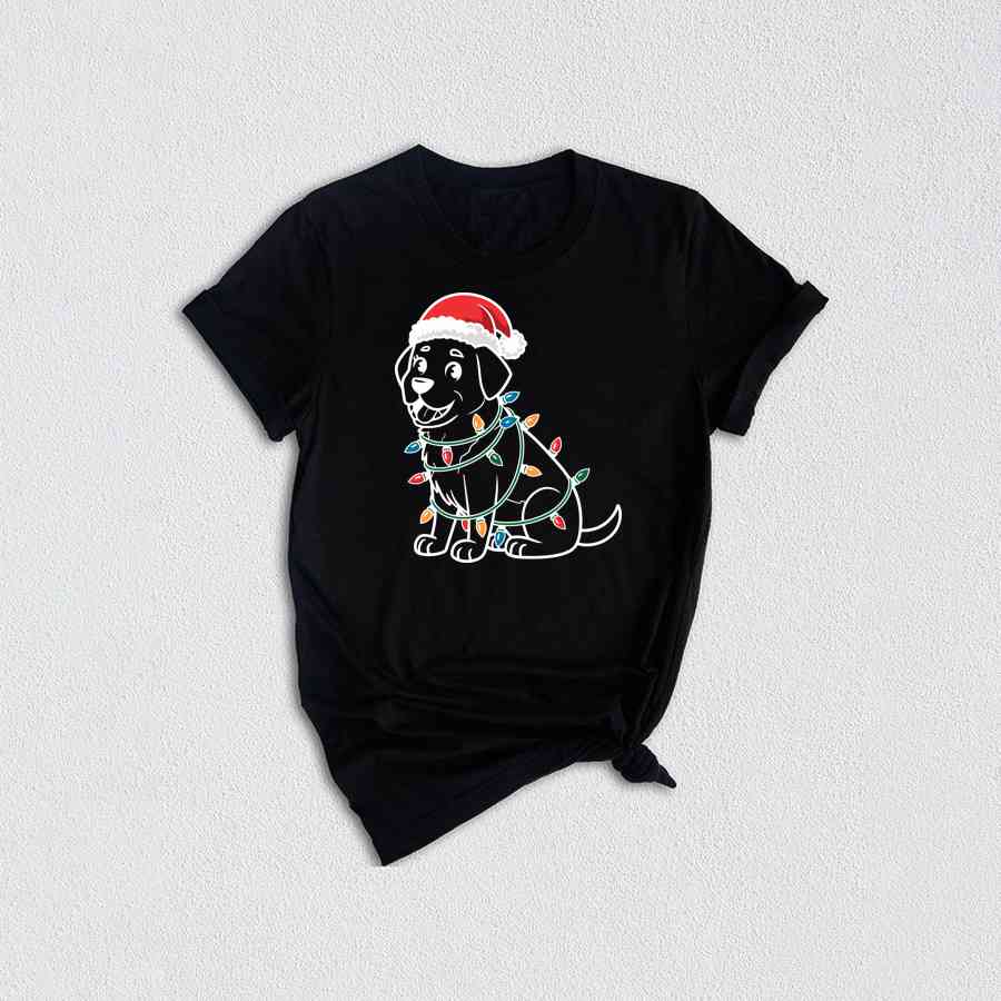 Christmas Dog Shirt, Festive Dog Shirt, Santa Lab Dog Shirt, Labrador Lover Gift, Labrador Retriever Shirt, Dogs Lover Shirt, Cute Dog Shirt