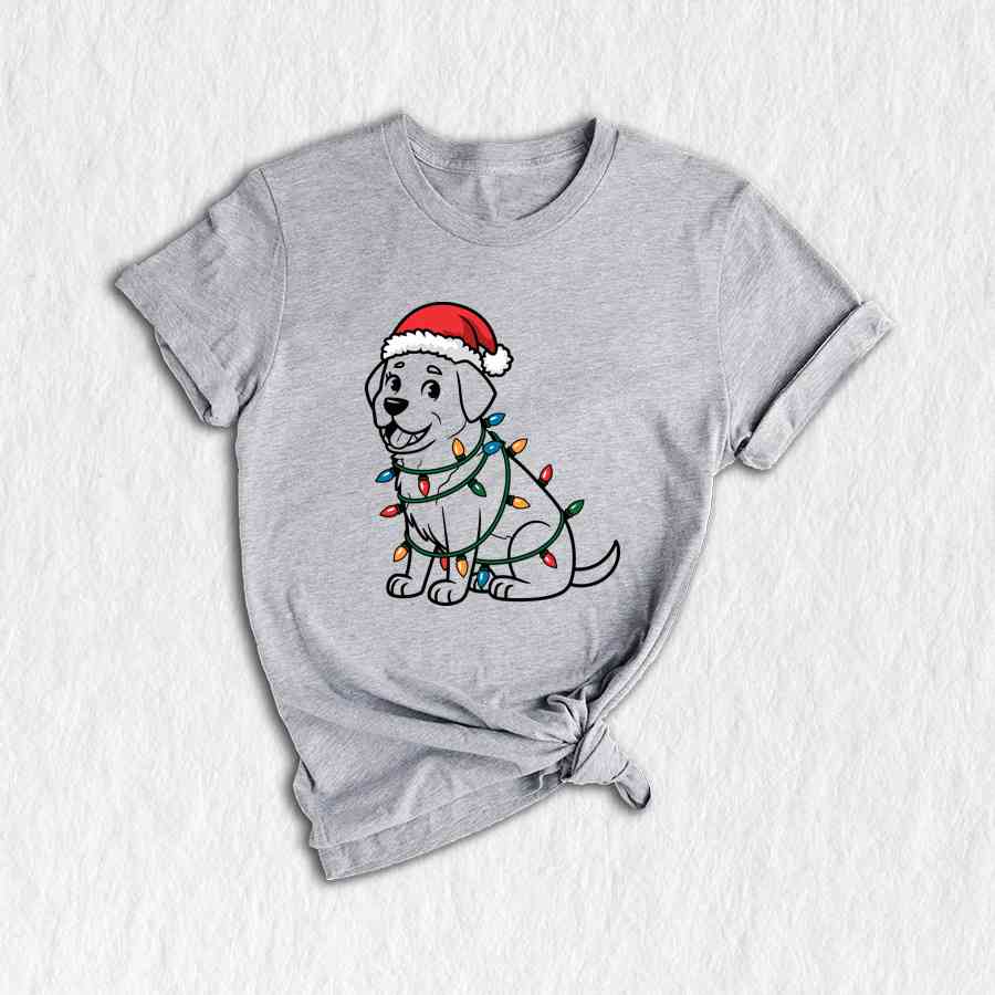 Christmas Dog Shirt, Festive Dog Shirt, Santa Lab Dog Shirt, Labrador Lover Gift, Labrador Retriever Shirt, Dogs Lover Shirt, Cute Dog Shirt