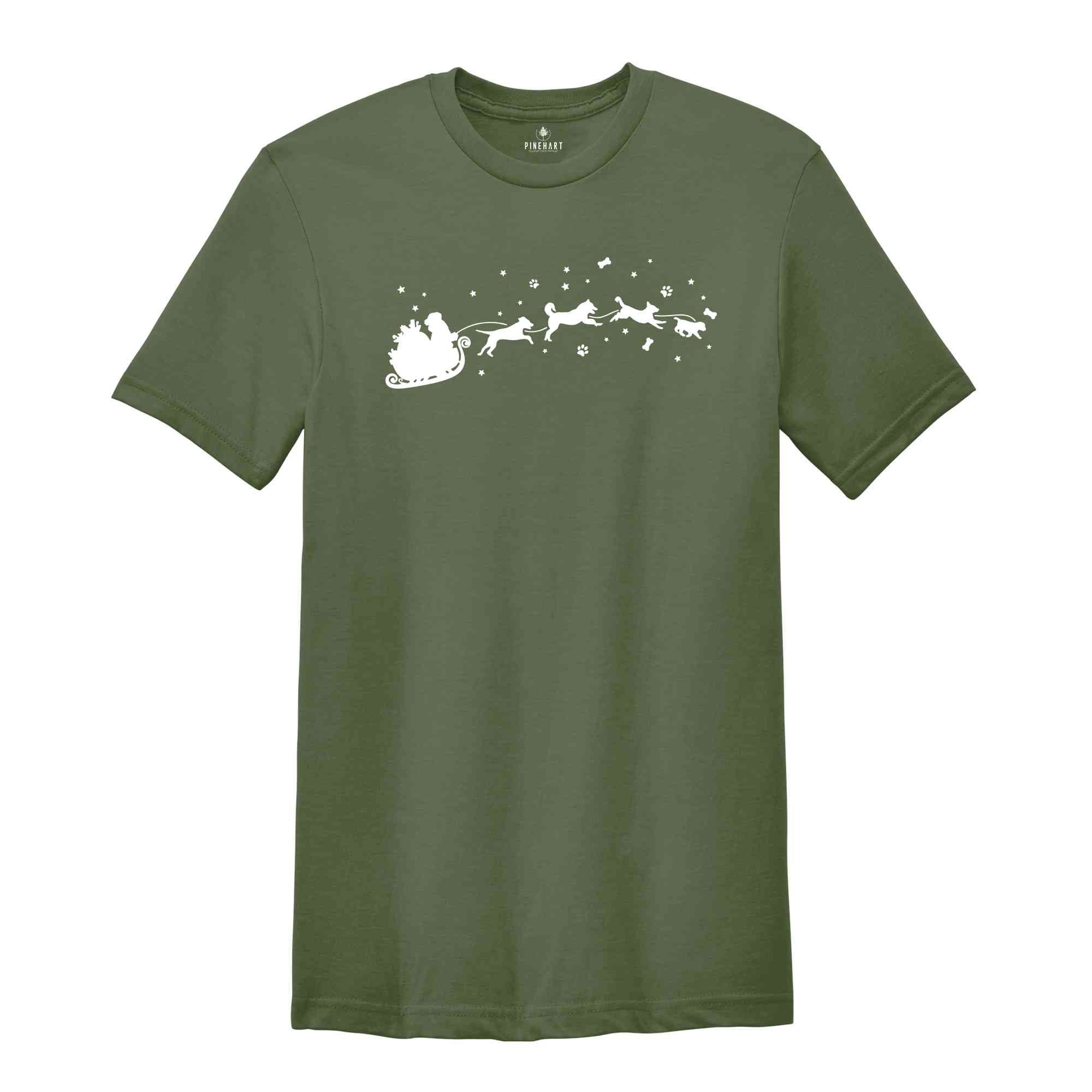 Christmas Dog Sleigh Dog Lover Christmas, Christmas With Dog, Dog Shirt, Dog Lover Shirt, Animal Shirt, Christmas Animal, Animal Love Shirt