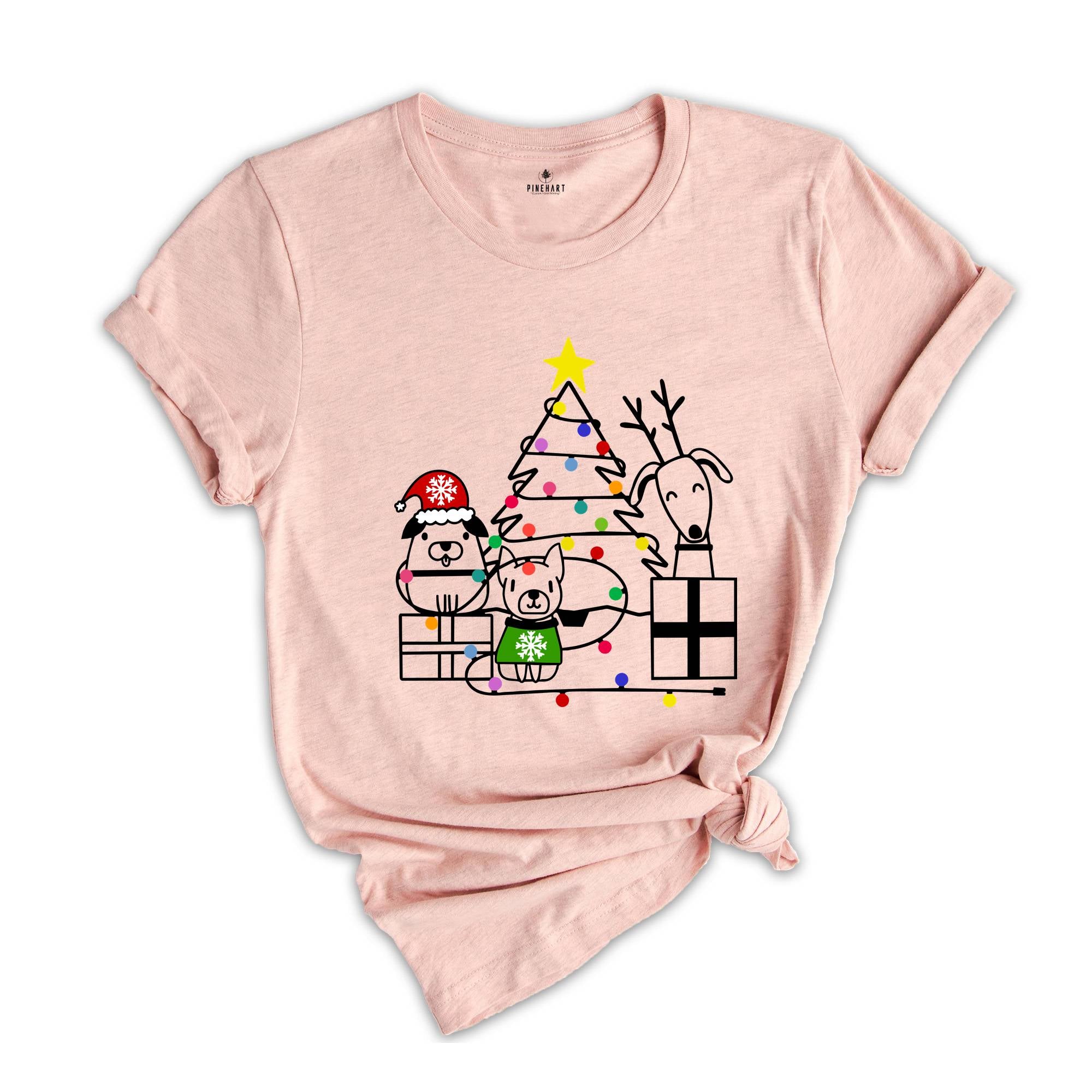 Christmas Dog T-Shirt, Dog Tree Shirt, Gift For Dog Mom, Dog Owner Tee, Dog Lover Christmas, Christmas Gift, Christmas Pajamas