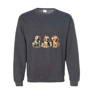 Christmas Dogs Sweatshirt, Vintage Christmas Sweatshirt, Vintage Dogs Sweatshirt, Cute Christmas Dogs, Dog Lover Sweatshirt