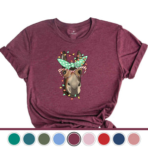 Christmas Donkey Shirt, Farm Animal Tee, Christmas Lights T-Shirt, Funny Animal Tee, Funny Christmas Gift, Humorous Xmas Shirt
