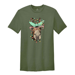 Christmas Donkey Shirt, Farm Animal Tee, Christmas Lights T-Shirt, Funny Animal Tee, Funny Christmas Gift, Humorous Xmas Shirt