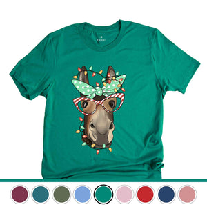 Christmas Donkey Shirt, Farm Animal Tee, Christmas Lights T-Shirt, Funny Animal Tee, Funny Christmas Gift, Humorous Xmas Shirt