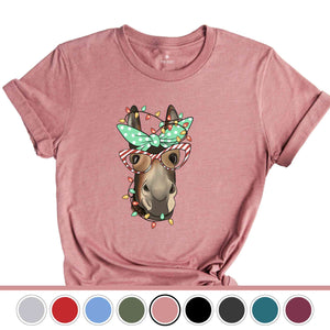 Christmas Donkey Shirt, Farm Animal Tee, Christmas Lights T-Shirt, Funny Animal Tee, Funny Christmas Gift, Humorous Xmas Shirt