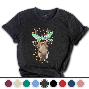 Christmas Donkey Shirt, Farm Animal Tee, Christmas Lights T-Shirt, Funny Animal Tee, Funny Christmas Gift, Humorous Xmas Shirt