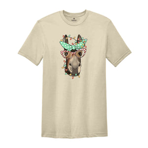 Christmas Donkey Shirt, Farm Animal Tee, Christmas Lights T-Shirt, Funny Animal Tee, Funny Christmas Gift, Humorous Xmas Shirt