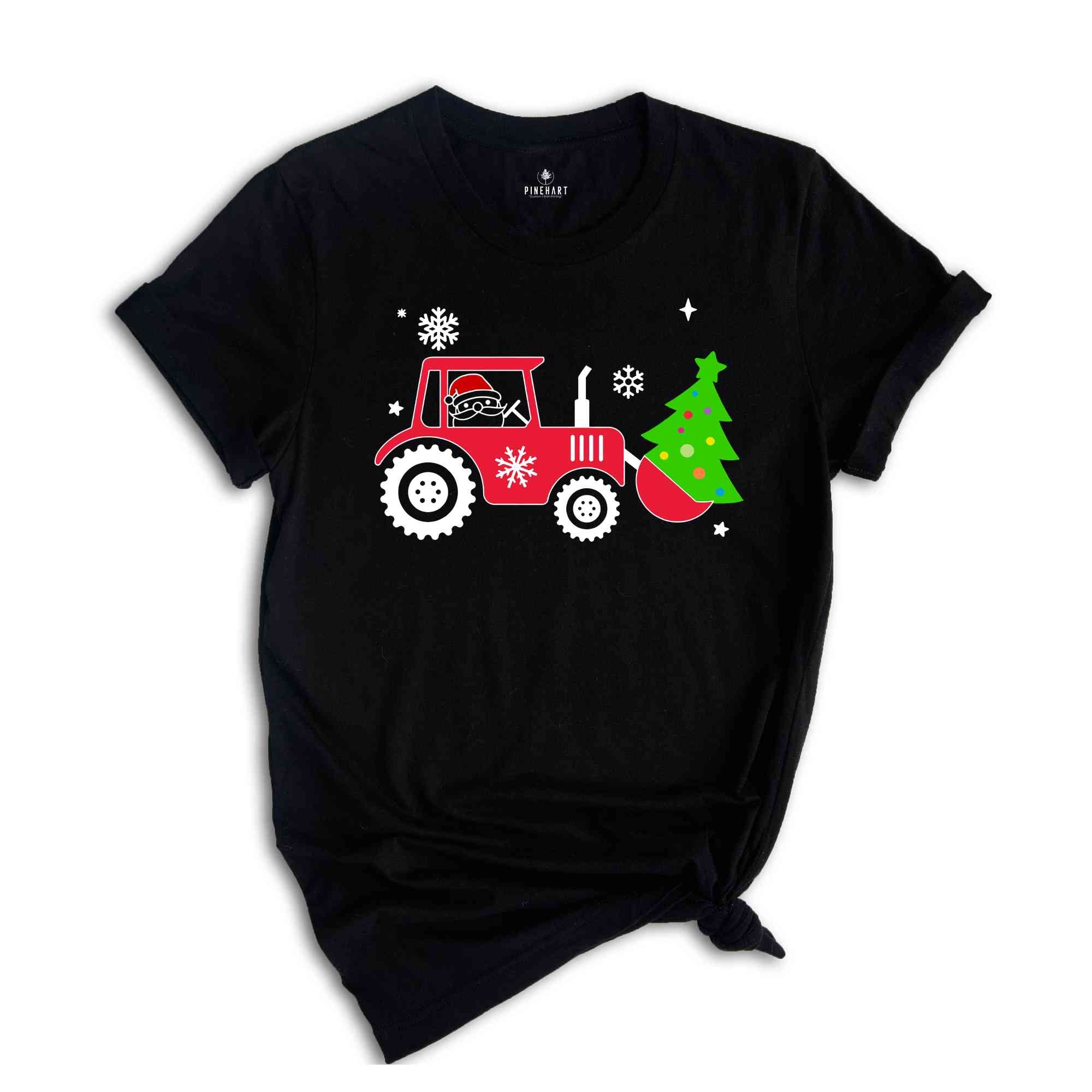 Christmas Farm Tractor Shirt, Christmas Tree T-Shirt, Farmer Tee, Xmas Farmer Costume, Farmer Gift, Xmas Country Shirt