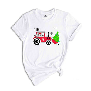 Christmas Farm Tractor Shirt, Christmas Tree T-Shirt, Farmer Tee, Xmas Farmer Costume, Farmer Gift, Xmas Country Shirt