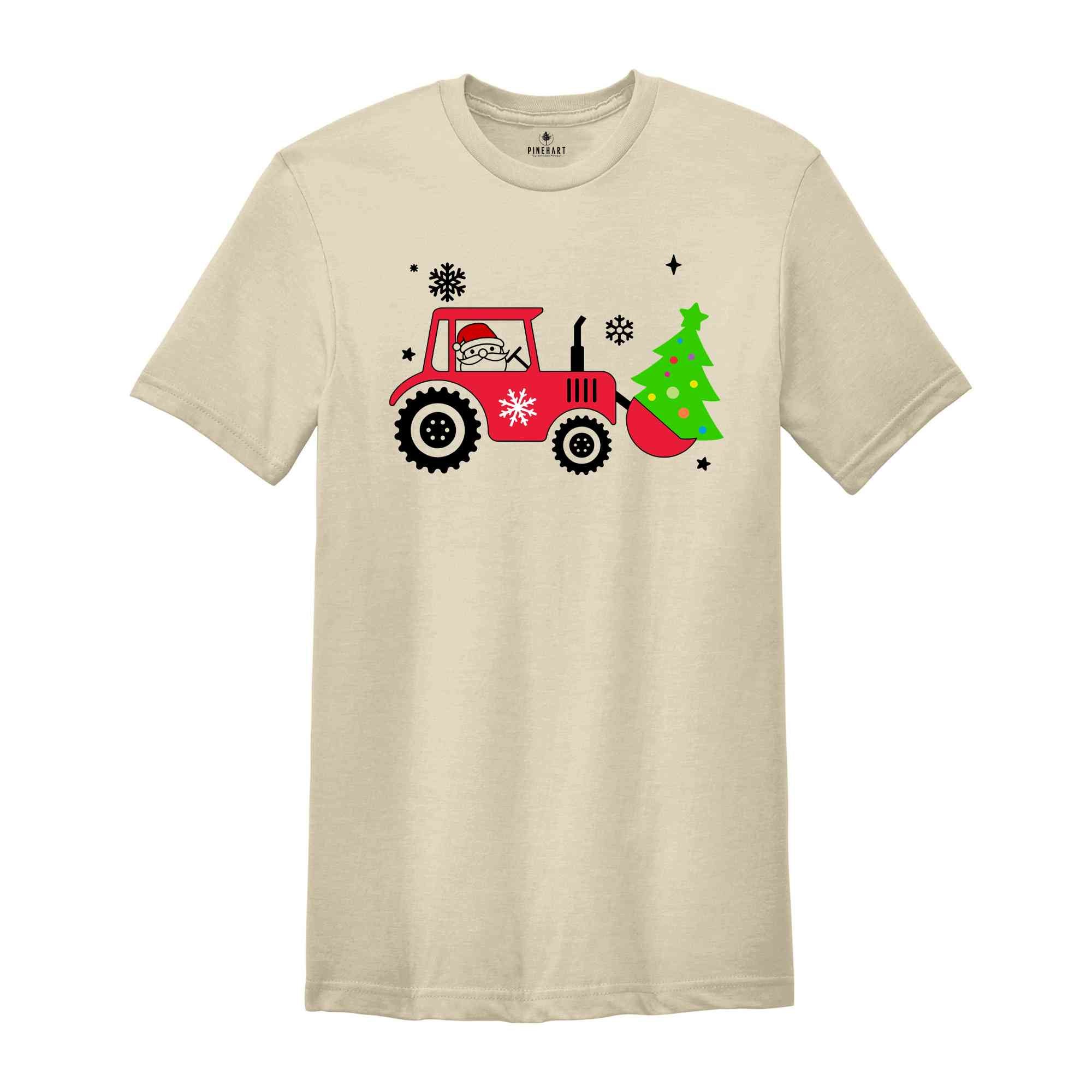 Christmas Farm Tractor Shirt, Christmas Tree T-Shirt, Farmer Tee, Xmas Farmer Costume, Farmer Gift, Xmas Country Shirt
