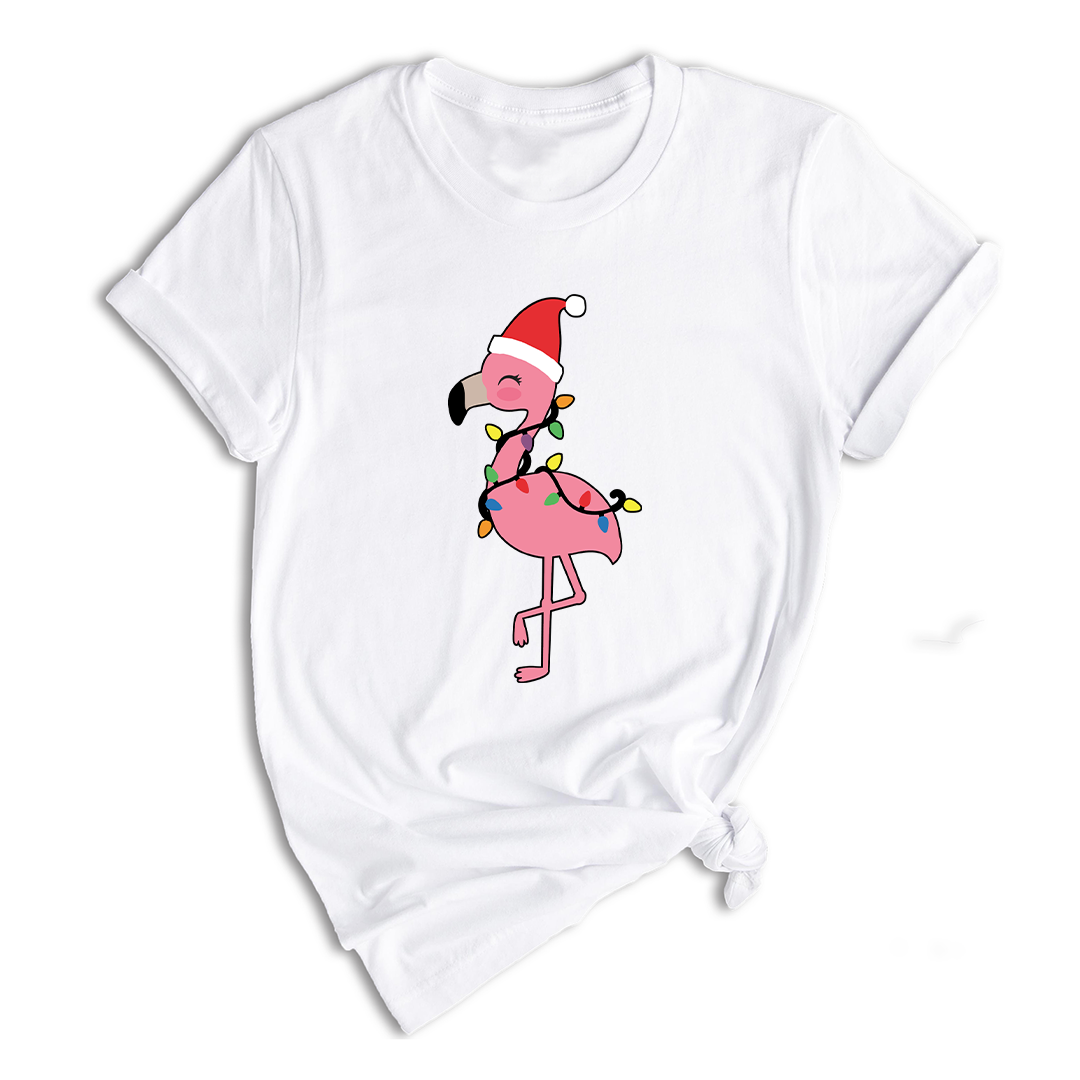Christmas Flamingo Shirt, Funny Christmas Shirt, Tropical Christmas T-Shirt, Flamingo Apparel, Pink Flamingo Shirt, Christmas Party Shirt