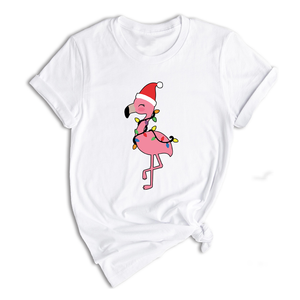 Christmas Flamingo Shirt, Funny Christmas Shirt, Tropical Christmas T-Shirt, Flamingo Apparel, Pink Flamingo Shirt, Christmas Party Shirt