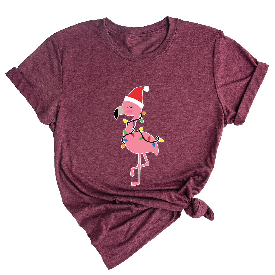 Christmas Flamingo Shirt, Funny Christmas Shirt, Tropical Christmas T-Shirt, Flamingo Apparel, Pink Flamingo Shirt, Christmas Party Shirt