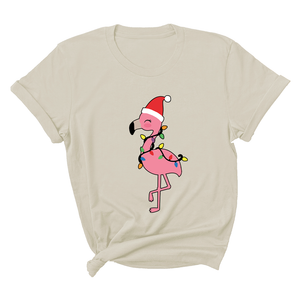 Christmas Flamingo Shirt, Funny Christmas Shirt, Tropical Christmas T-Shirt, Flamingo Apparel, Pink Flamingo Shirt, Christmas Party Shirt