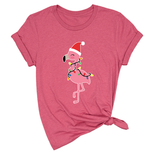Christmas Flamingo Shirt, Funny Christmas Shirt, Tropical Christmas T-Shirt, Flamingo Apparel, Pink Flamingo Shirt, Christmas Party Shirt