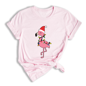 Christmas Flamingo Shirt, Funny Christmas Shirt, Tropical Christmas T-Shirt, Flamingo Apparel, Pink Flamingo Shirt, Christmas Party Shirt